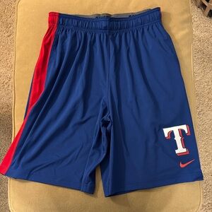 Nike Texas Rangers Athletic Shorts – Men’s Size Large – Blue/Red